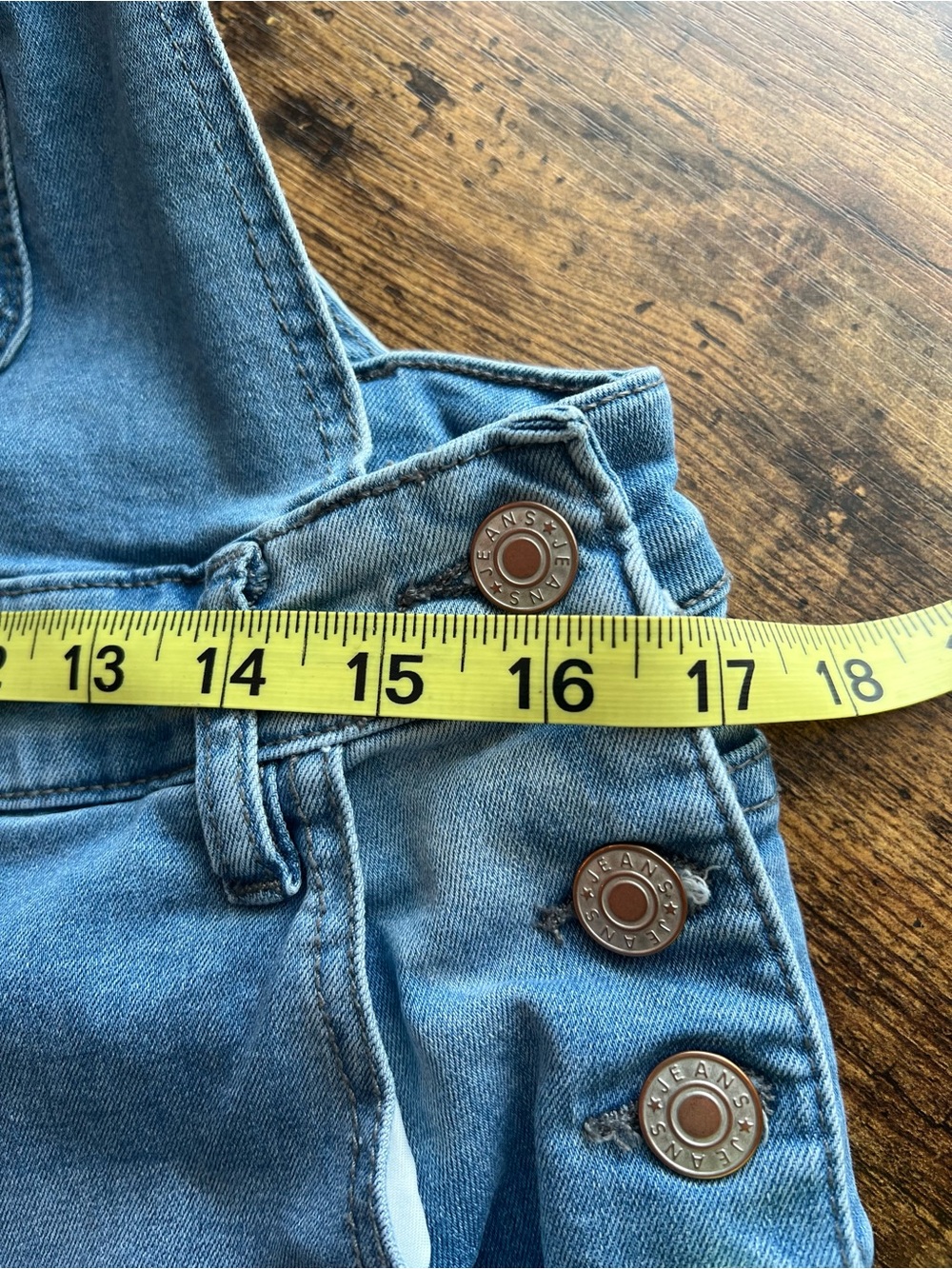 Distressed Denim Overalls Size L Stretch Raw Hem Cropped Straight Leg - Picture 6 of 10